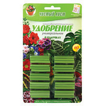 Удобрение в палочках универсальное Чистый Лист. 60 шт