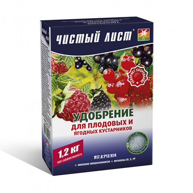 Удобрение кристаллическое для плодово-ягідних кущів Чистый Лист 1.2 кг