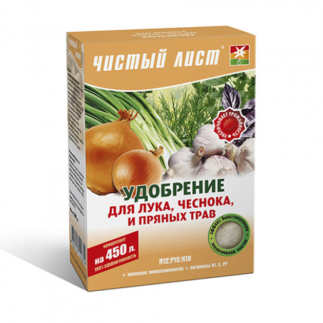 Добриво кристалічне для цибулі. часнику та пряних трав Чистий Лист 300 г