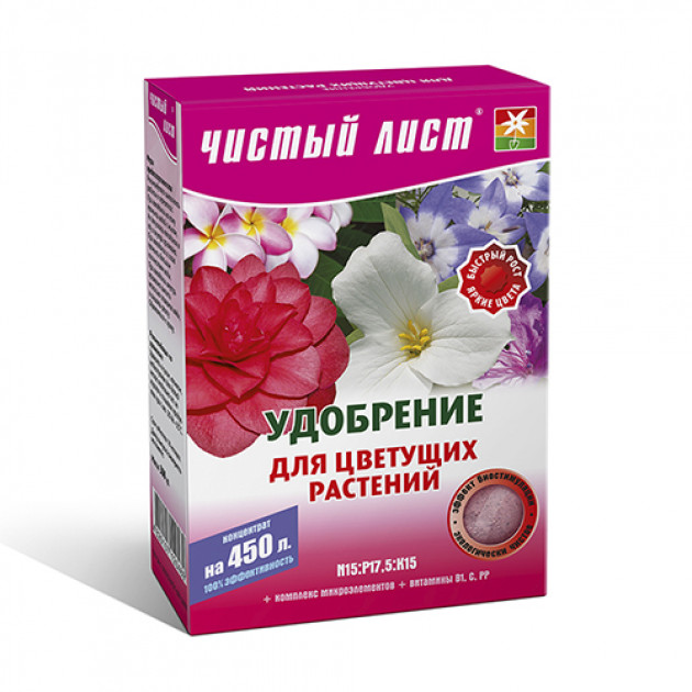 Добриво кристалічне для квітучих Чистий Лист 300 г