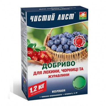 Удобрение кристаллическое для голубики. черники и клюквы Чистый Лист 1.2 кг