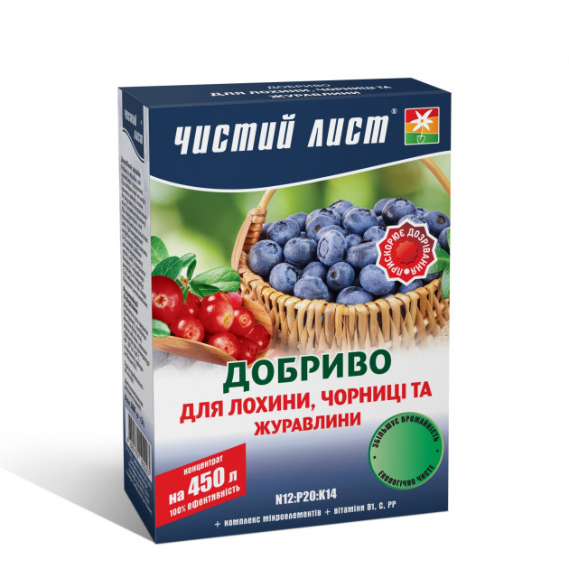 Добриво кристалічне для лохини/ чорниці та журавлини Чистий Лист 300 г